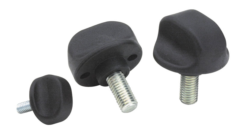 Leschhorn G795 Kugelgriff mit Gewindestift  D 25; d 12; Gewinde d1 M05; Kunststoff PA, schwarz - LE G795 Kugelgriff mit Gewindestift-EcoLine-Abbildung