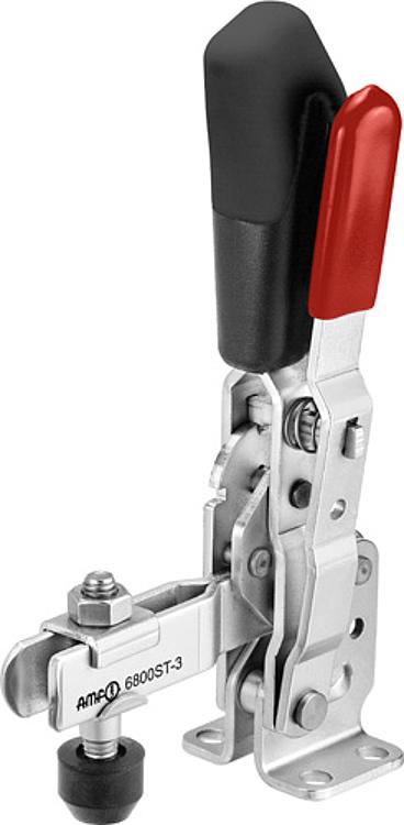 AMF 6800ST-2 Senkrechtspanner mit schwarzem Handgriff und Sicherheitsverriegelung, Größe : 2, F1: 1,0 kN, F2: 1,2 kN - LE 6800ST Senkrechtspanner mit schwarzem Handgriff und Sicherheitsverriegelung-Abbildung