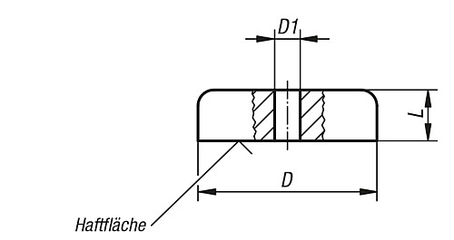 Kipp K0558.01 FLACHTOPF MAGNET D=19, L=8, - KIPP K0558 Flachtopf Magnete
