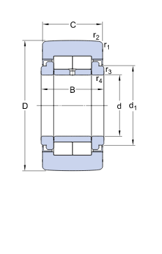 SKF NUTR 17 A Stützrollen, d= 17, D= 40, Dynamische Tragzahl C= 19 kN, Statische Tragzahl Co= 22 kN, Grenzdrehzahl 4500 r/min - LE70195 NUTR-TZ