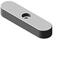 Leschhorn 6885 C rundstirnig Passfeder DIN 6885 mit Stufenbohrung mittig, B=10 H=8 L=28, Material C45 (1.0503) - DIN 6885 C gebohrte Passfeder