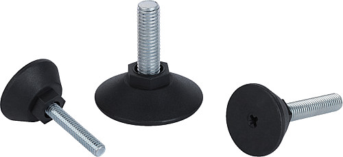 Kipp K0675.3008X020 STELLFU? RUND MIT SECHSKANT D=30, M8X20 - KIPP K0675 Stellfuesse rund mit Sechskant