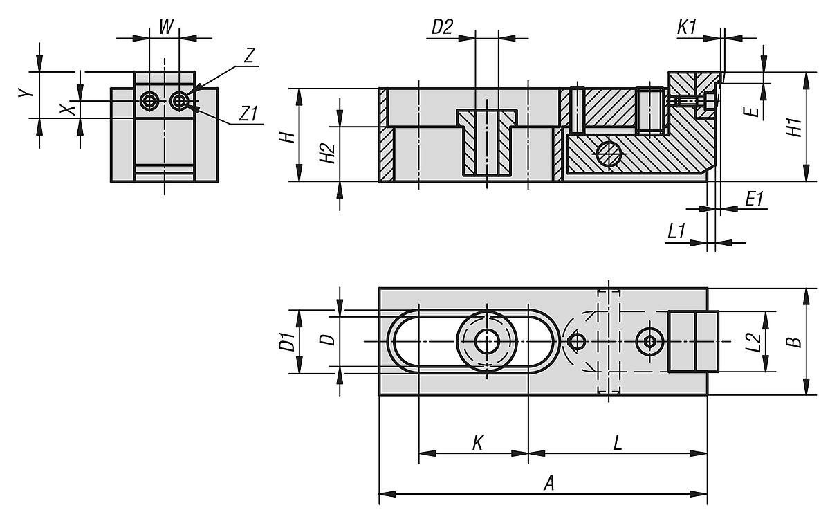 Kipp K0890.006 NIEDERZUGSPANNER - K0890 Niederzugspanner - Massblatt