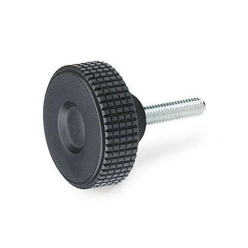 Ganter 534-32-M5-10-SW ELESA KORDELGRIFF - GN 534 Kordelgriffschrauben - Kunststoff - Abdeckkappe schwarz-Abbildung