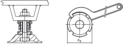 Halder 25120.0126 Nivellierelement hoch Ø 17,5 x Ø 45 - Nivellierelemente Nivellierelement - hoch Durchmesser 6 6 x Durchmesser 32