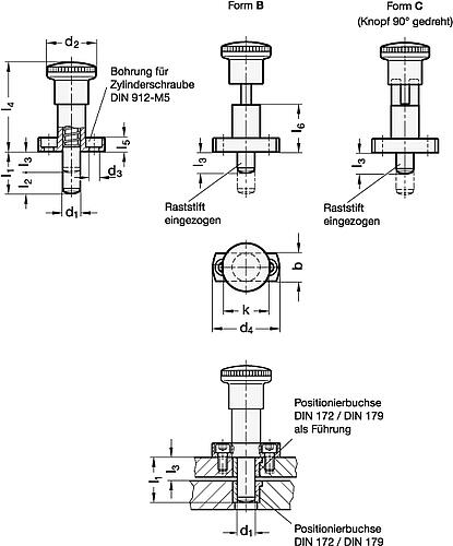 Ganter 817.3-10-22-B RASTBOLZEN OHNE RASTSPERRE !!! AUSLAUFARTIKEL !!! NUR NOCH LAGERABVERKAUF !!! - GN 817-3 Rastbolzen mit Praezisionspositionierung - Raststift zylindrisch-Abbildung