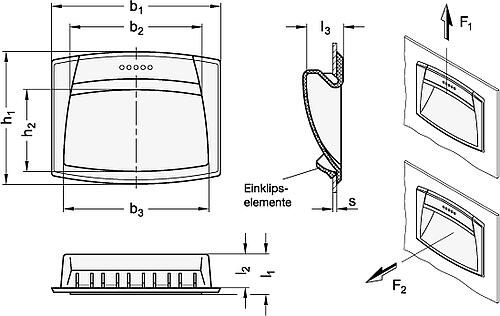 Ganter 731-110-SG-1 Griffschalen zum Einklipsen - GN 731 Griffschale - zum Einklipsen - Kunststoff-Skizze