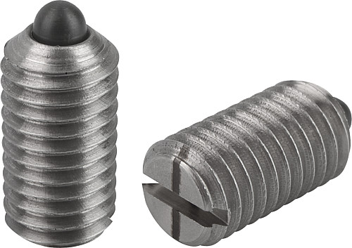 Kipp K0314.120 FEDERNDES DRUCKSTÜCK  M20     EDELSTAHL, BOLZEN, LEICHTE FED - KIPP K0314 Federnde Druckstuecke mit Schlitz und Dr