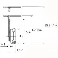 Accuride DZ2109-0055-2 Teleskopschienen 75% Teilauszug, 12,7x35, SL 550,TR 415, 25kg, hell verzinkt - 2109 Accuride Teleskopschiene Profil