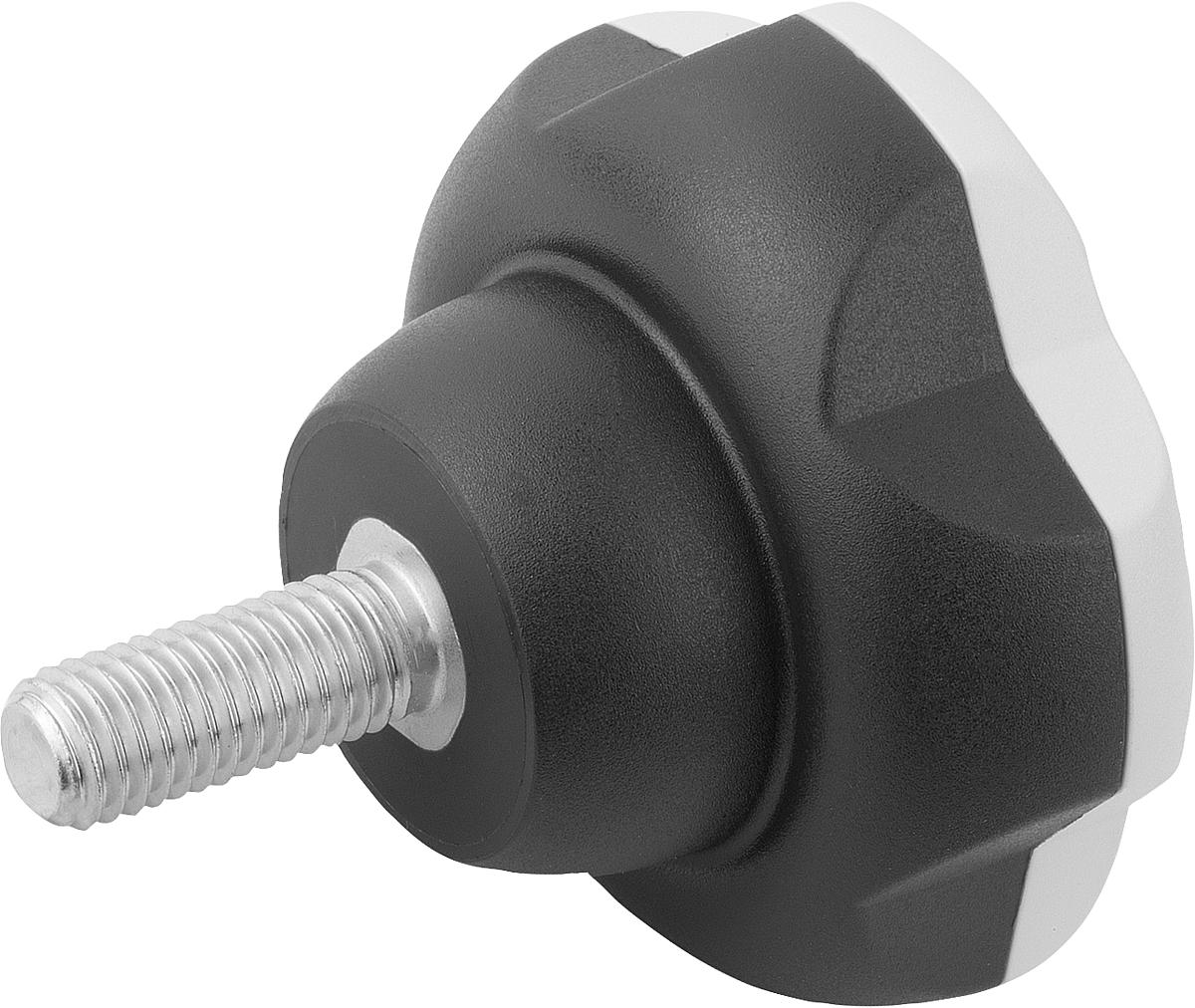 Norelem 06253-631015X40 NOVO.GRIP KLEMMGRIFF D=63  M10X40  EDELSTAHL, DECKEL LICHTGRAU - 06253-631015X40 NOVO-GRIP KLEMMGRIFF D 63  M10X40  EDELSTAHL - DECKEL LICHTGRAU