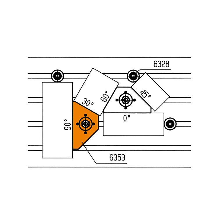 AMF 6353-125 Winkelanschlag, Größe : 125, Nut: 10-20, B: 68, D: 17 - LE 6353 Winkelanschlag -Anwendung