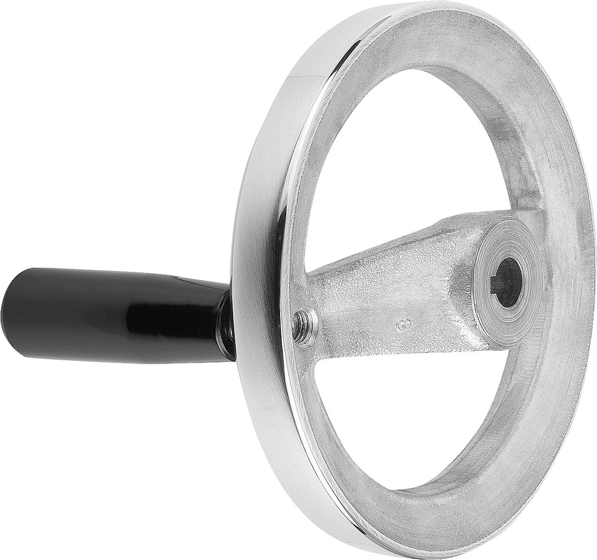 Norelem 06277-3125X12 2 SPEICHENHANDRAD ALU, FESTST.GR.M.NUT, D1=125, D2=12 - 06277-3125X12 2 SPEICHENHANDRAD ALU - GRIFF FESTSTEHEND - MIT NUT - D1 125 - D2 12