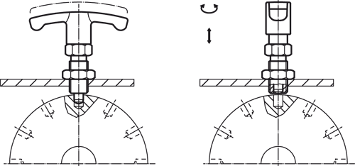 Halder 22110.0838 Rastbolzen kompakt mit Sechskantbund  und Arretierung Ø 8 x 12 mit T-Griff, Stahl - Rastbolzen kompakt mit Sechskantbund und Arretierung Durchmesser 6 x 9 mit T-Griff - Stahl
