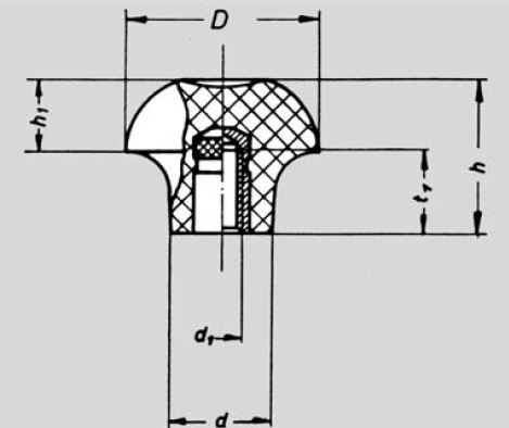 Leschhorn 04424.38XM06 Griffknöpfe - LE 04424 Griffknoepfe - Duroplast-Skizze