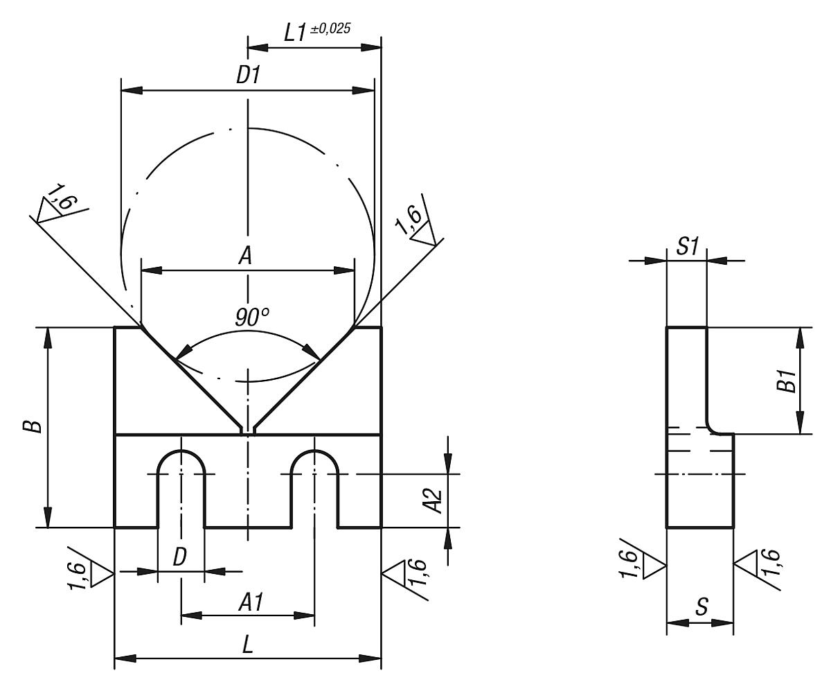 Norelem 03160-02 ZENTRIERSTÜCK B=40, - NLM 03160 Zentrierstuecke - Massblatt