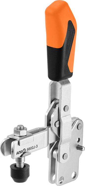 AMF 6802J-1 Senkrechtspanner mit orangefarbenem Handgriff, Größe : 1, F1: 0,6 kN, F2: 1,1 kN - LE 6802J Senkrechtspanner mit orangefarbenem Handgriff-Abbildung