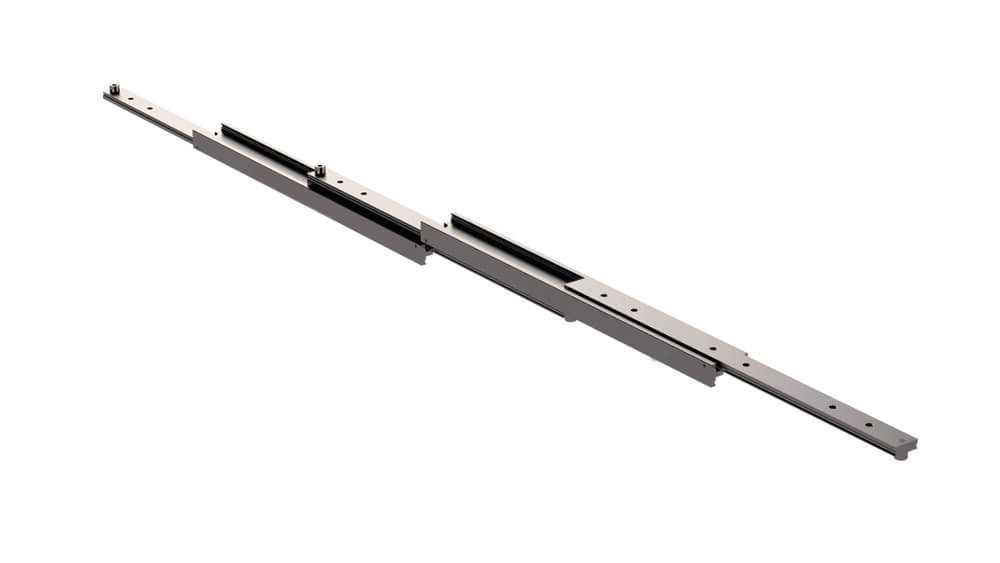 Leschhorn HP 5060-100-ST Hochpräzise Schwerlast Teleskopschiene, Überauszug 200%, Profil 50x60; A= 1000, Gewinde= M8, Lastwert 160Kg,  Stahl C45E+C (1.1191) verzinkt - LE HP5060 Ueberauszug-Hochpraezise Schwerlast Teleskopschienen