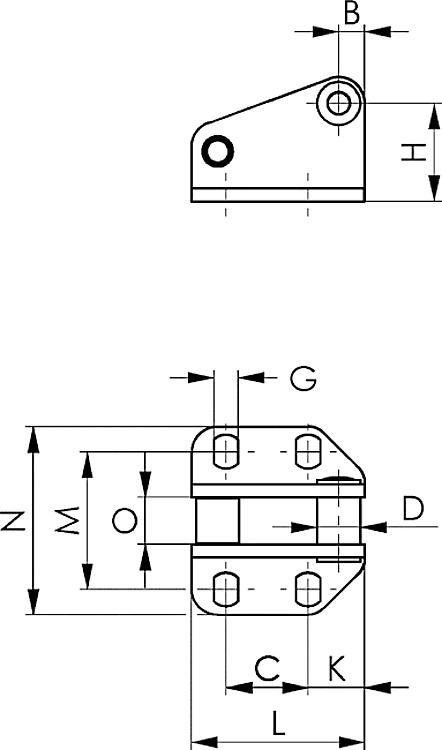 AMF 6847GNI-1 Gegenhalter, Größe : 1, Länge: 31 mm, Höhe: 29 mm - LE 6847GNI Gegenhalter -Skizze
