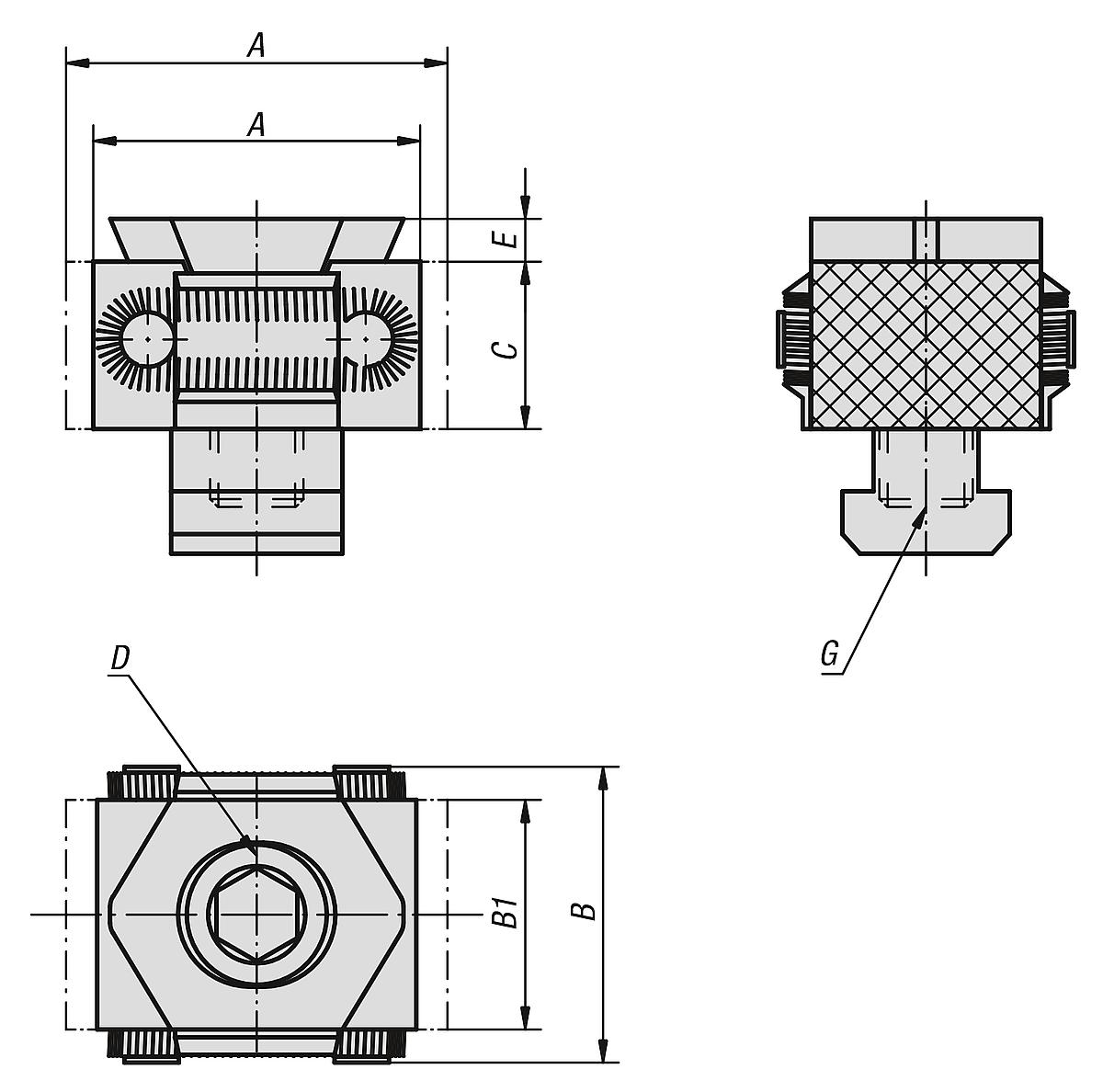 Kipp K0040.16 KEILSPANNSEGMENT FORM A, MIT ZYLINDERSCHRAUBE M16X60 - K0040 Keil Spannsegmente Form A - Massblatt