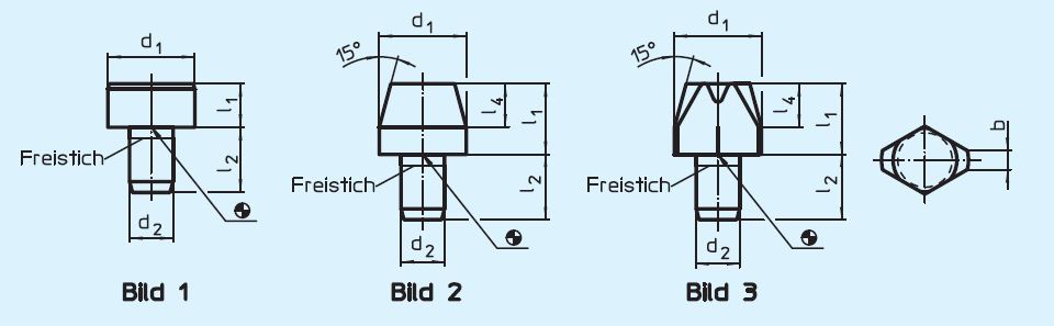 Halder 22630.0041 Aufnahmebolzen Ø 6 x 12, abgeflacht DIN 6321 Form C, lang - EH 22630 Aufnahme- und Auflagebolzen DIN 6321