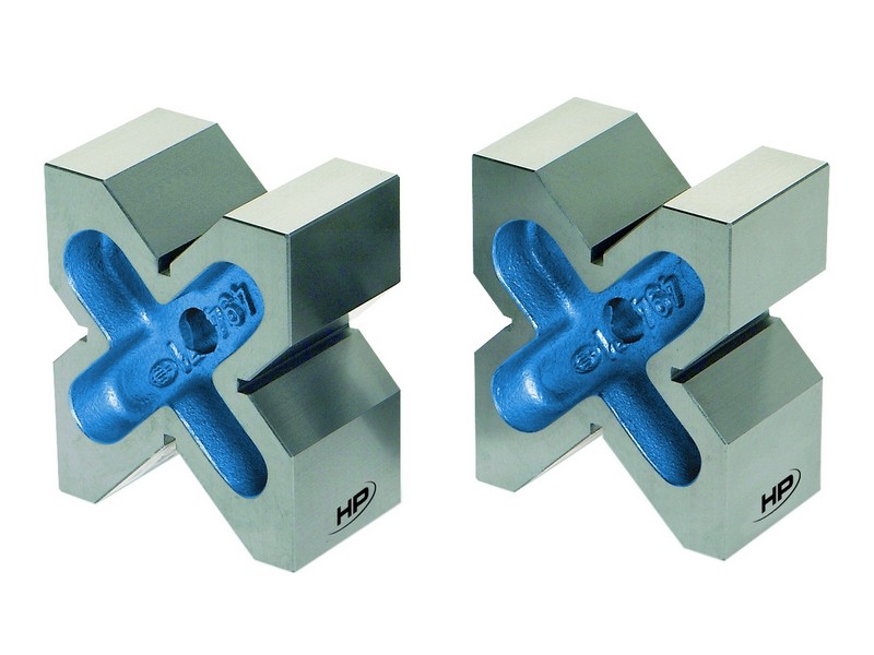 Helios Preisser 0508012 Vierfach- Prismenpaar (Parallelstücke) Güte 0, Parallelitätstoleranz < 0,008 mm, Prismen und Sohle fein geschliffen: Abmessung 75 x 150 x 130 mm, Wellen Ø 10-120 mm - Helios Preisser 0508 Doppel- Prismenpaare mit Spannbuegel