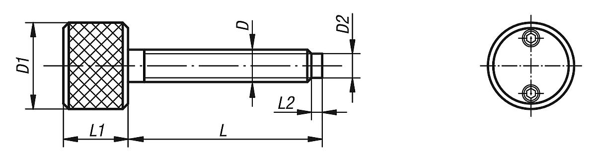 Norelem 07130-10X80 DREHMOMENTSCHRAUBE MIT DRUCKZAPFEN, D=M10, L=80 - NLM 07130 Drehmomentschrauben  mit Druckzapfen - Massblatt