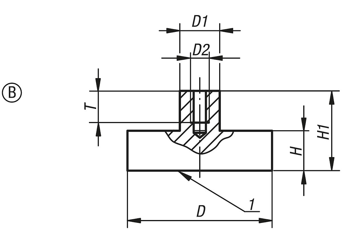 Norelem 09066-17 FLACHGREIFER AUS SECOLIT, FORM B, D=25 - NLM 09066 Flachgreifer  aus SmCo - Massblatt