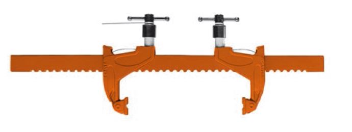 Leschhorn T186-24 Zahnstangen-Spanner, Spannbereich 215-600 mm, CARVER Haltekraft 5650N - 27000N - CARVER Zahnstangenspanner 2 bewegbare Spannbacken
