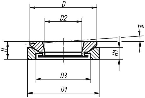 Kipp K0691.501 KUGEL AUSGLEICHSSCHEIBE, TYP A, D1=70, D2=36 - KIPP K0691 Kugel Ausgleichs Scheiben