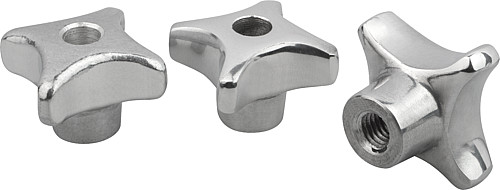 Kipp K0145.404008 KREUZGRIFF FORM D, D1=40, D5=M8, ALU, GEROMMELT - KIPP K0145-D Kreuzgriffe aehnlich DIN 6335 aus Alum