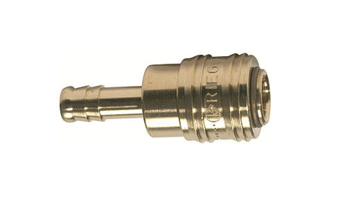 RIEGLER 243.46-E Schnellverschlusskuppl. NW 7,2 »connect line«, MS bl., Tülle LW13 - LE71512 243-45-E Schnellverschlusskupplung NW 7 2 - Messing blank mit Schlauchtuelle