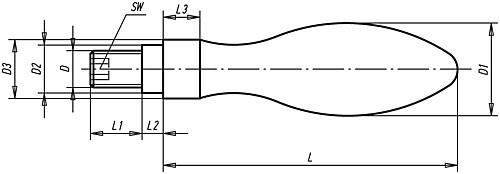 Norelem 06313-206 DREHBARER BALLENGRIFF, D1=16, L=49 - Norelem 06313 Drehbare Ballengriffe