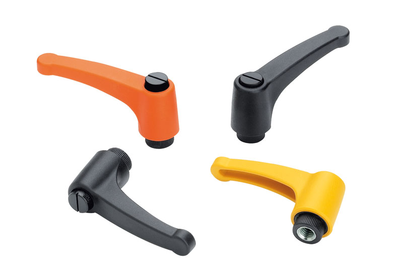 Leschhorn A580 Verstellbare Klemmhebel  R 108; Innengewinde M14; orange - LE A580 Verstellbare Klemmhebel