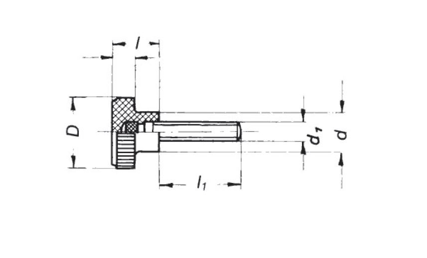 Leschhorn 05401.26M08X50 Rändelschrauben, Kunststoff, Duroplast, schwarz, mit verzinktem Stahlgewindestift, D 26; M8X50mm, Sonder - LE 05401 Raendelschrauben - Kunststoff - Duroplast - TZ