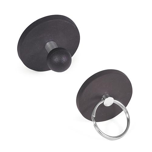 Ganter 51.7-ND-22-A Haftmagnete mit Griffknopf / mit Schlüsselring, mit Gummiummantelung - GN 51-7 Haftmagnete mit Griffknopf - mit Schluesselring - mit Gummiummantelung-Abbildung