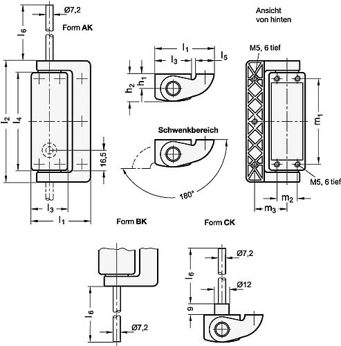 Ganter 139.1-49-101-CK-2 Sicherheits Schaltscharniere mit Anschlusskabel - GN 139-1 Sicherheits Schaltscharniere mit Anschlusskabel-Abbildung