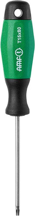 AMF 907LE-T10 TORX-Schraubendreher mit ergonomischen 2-Komponenten-Längsgriff, TORX: T10, A: 2,74, L: 160 - LE 907LE TORX-Schraubendreher mit ergonomischen 2-Komponenten-Laengsgriff-Abbildung