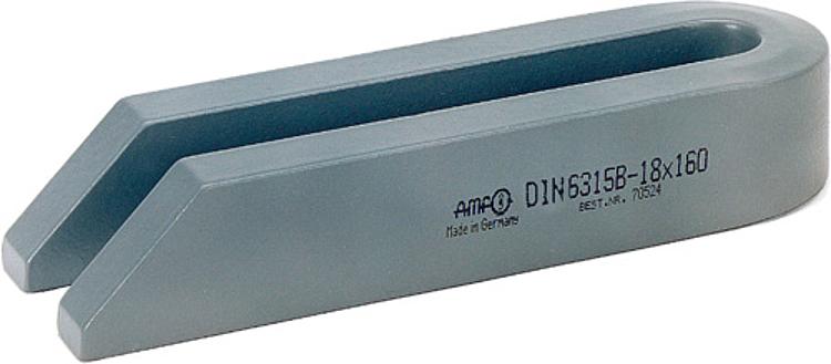 AMF 6315B-11x100 Gabelspanneisen, abgeschrägt, für   Spannschraube   metr.: M10, für   Spannschraube   Zoll: 3/8, A: 20 - DIN 6315B Gabelspanneisen - abgeschraegt-Abbildung