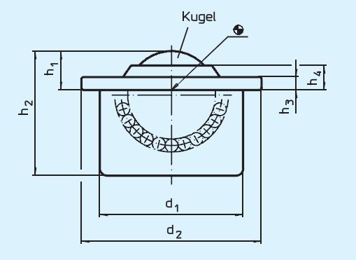 Halder 22750.0008 Kugel rolle mit Stahlblechgehäuse Ø 36 ± 0,080, Deckel und Gehäuse verzinkt - EH 22750 Kugel rollen mit Stahlblechgehaeuse