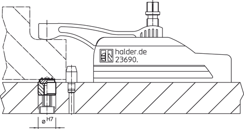 Halder 22620.0228 Hartmetalleinsatz mit Passungsaufnahme Ø 10 mit Spitze - Hartmetalleinsaetze Hartmetalleinsatz mit Passungsaufnahme - Durchmesser 14 - geriffelt geriffelt -Bild 1-