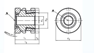 Leschhorn 12204.B-39x80 Höhenverstell-Elemente mit Kugelausgleichsscheibe, d1= 39 d2= 80, l1=67 Hub 12 mm, Tragfähigkeit 101,0 KN, für Schraube M36, OHNE Kontermutter, Neigungswinkel ca. 4° - LE12204 Hoehenverstellbare Elemente niedrig -TZ