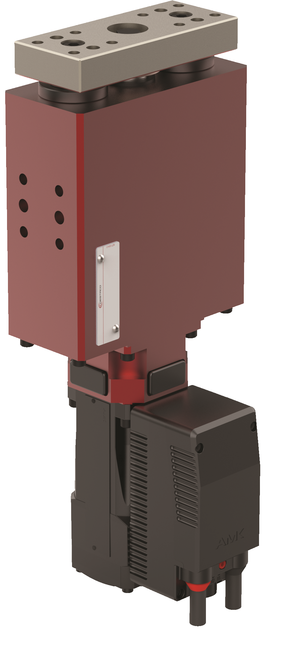 DESTACO 95W-103011060 Elektrische Schlitten-/Hubeinheit 95W, 0–60 mm Hub, Montageplatte Standard, Motoranschluss links, Servo-Antrieb 400V dezentral - DESTACO 95W Serie–Elektrische-Schlitten-Hubeinheit-400V-Motor-01
