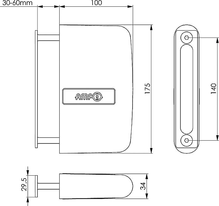 AMF 144GFN Gegenkasten, flexibel, Farbe: - - LE 144GFN Gegenkasten - flexibel -Skizze