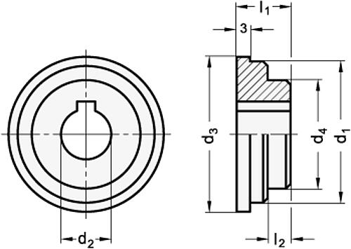 Ganter 268-24-K12 BUNDBUCHSE - GN 268 Bundbuchsen fuer GN 264 - Stahl-Skizze