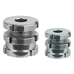 Leschhorn 12202.17,5x58 Nivellierelemente niedrig, d1= 17,5, d2= 58, l1=44 Hub 9 mm, Tragfähigkeit 136,0 KN, für Schraube M16 - 12202 12201 Nivellierelemente niedrige Ausfuehrung mit Kontermutter