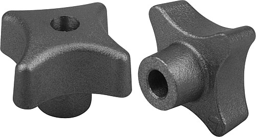 Kipp K0147.206 KREUZGRIFF GG, FORM B, D1=32, D4=6 - KIPP K0147-B Kreuzgriffe DIN 6335 aus Grauguss - Fo