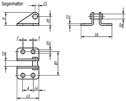 Norelem 05080-011 GEGENHALTER L6=55 - Norelem 05080-GH Gegenhalter