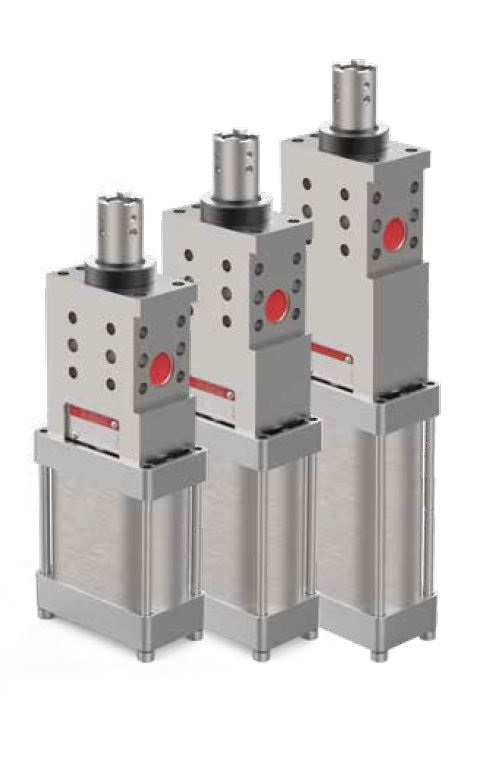 DESTACO 86P60-205C8H1B Stiftziehzylinder Schubkraft 1550 N, Rückzugskraft 1400 N, Zylinder Ø63, max. Hub 20mm, Kolbenstangenadapter Ø 10, Kreuznut, mit Abfragung, Adapter, eingeschränkte Verdrehsicherung - DESTACO 86P40-2 86P60-2 Stiftziehzylinder - Abbildung 1