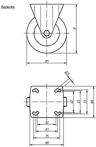 Norelem 95012-080251 95012 080251 Bockrolle - Norelem 95012-B Bockrolle