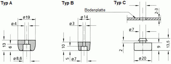 Leschhorn GG-14.010.84   Gerätefüße Naturkautschuk schwarz - Leschhorn GG-14 Geraetefuesse Naturkautschuk